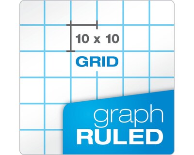 Ampad Graph Pad, 8.5 x 11, Graph Ruled, White, 40 Sheets/Pad (22-026)