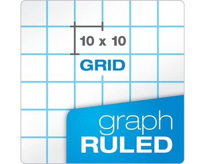 Ampad Gold Fibre Graph Pad, 8-1/2 x 11-3/4, Graph Rule (4 x 4), Canary,  50 Sheets