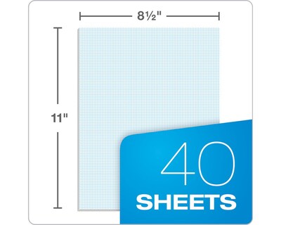 Ampad Graph Pad, 8.5" x 11", Graph Ruled, White, 40 Sheets/Pad (22-026)