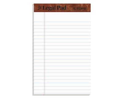 TOPS Legal Junior Notepads, 5 x 8, Narrow Ruled, White, 50 Sheets/Pad, 12 Pads/Pack (TOP 7500)