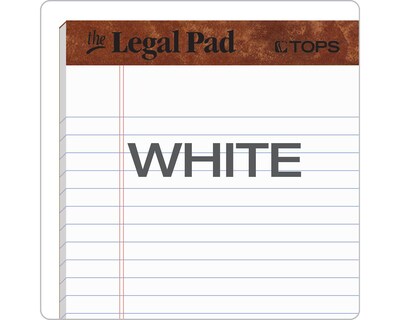 TOPS Legal Junior Notepads, 5" x 8", Narrow Ruled, White, 50 Sheets/Pad, 12 Pads/Pack (TOP 7500)