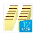 TOPS Legal Pad Notepads, 8.5 x 11.75, Wide Ruled, Canary, 50 Sheets/Pad, 12 Pads/Pack (7532)