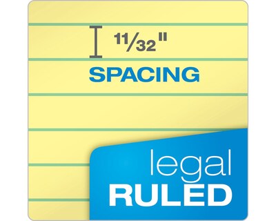 TOPS Legal Pad Notepad, 8.5" x 11.75", Wide Ruled, Canary, 50 Sheets/Pad, Dozen (7532)