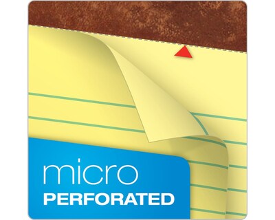 TOPS Legal Pad Notepad, 8.5" x 11.75", Wide Ruled, Canary, 50 Sheets/Pad, Dozen (7532)