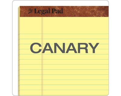 TOPS Legal Pad Notepad, 8.5" x 11.75", Wide Ruled, Canary, 50 Sheets/Pad, Dozen (7532)