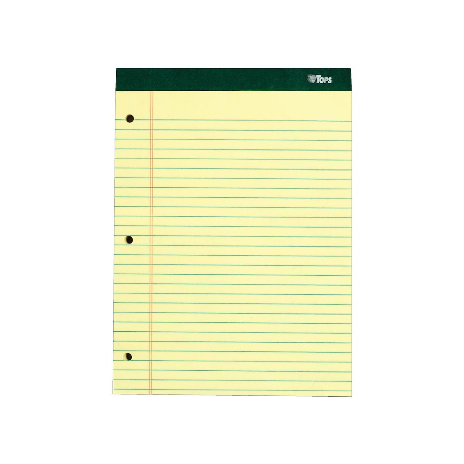 TOPS Double Docket Writing Tablet, 8-1/2 x 11-3/4, Legal Ruled, Canary, 100 Sheets/Pad (63378)