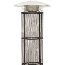 Hanover 6 Ft. 34,000 BTU Cylinder Patio Heater with Glass Flame Display, Black (HAN032BLKCL)