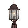 Satco Lighting 1-Light Rustic Bronze Post Mount with Frosted Glass Shade (STL-SAT649080)