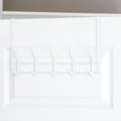 Better Houseware 2-Tier Over-Door Hook Rack, White (1961)