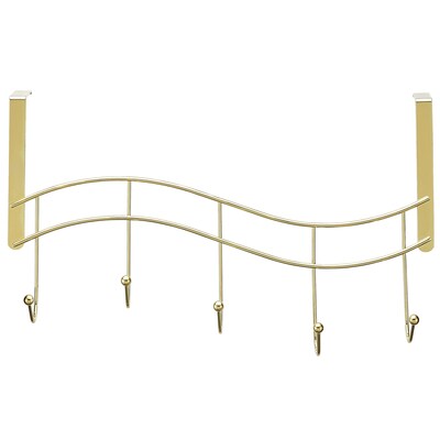 Better Houseware Over-Door Hook Rack, Brass, (1961/B)