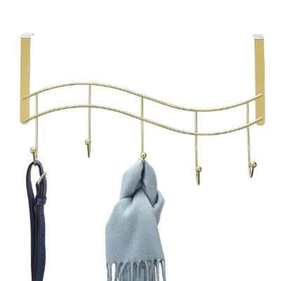 Better Houseware Over-Door Hook Rack, Brass, (1961/B)