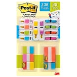 Post-it® Flags & Tabs Value Pack, Assorted Sizes, Assorted Colors, 366/Pack (686ComboClub)