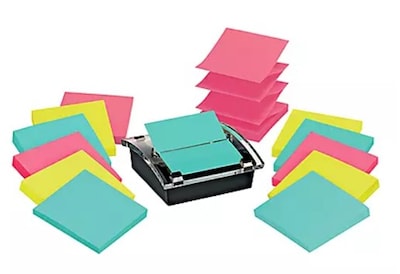 Post-it® Super Sticky Pop-Up Notes Dispenser for 3 x 3 Notes, Black, 12 Pads (DS33012SSVP)