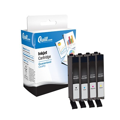 Quill Brand® Remanufactured Blk/Cyan/Magenta/Yellow Standard Yield Ink Cartridge Replacement for Canon CLI-251 (6513B004), 4/Pk