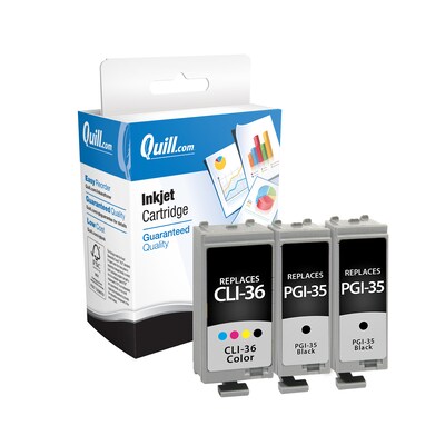 Quill Brand® Remanufactured Black/Tri-Color Standard Yield Ink Cartridge Replacement for Canon PGI-35/CLI-36 (1509B007), 3/Pack