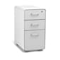 Poppin White + Light Gray Slim Stow 3-Drawer vertical File Cabinet, Light Gray (104668)