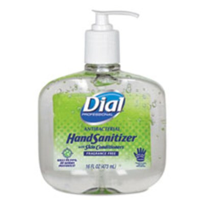 Dial Antibacterial with Moisturizers Gel Hand Sanitizer, 16 oz Pump Bottle, Fragrance-Free (2340000213)
