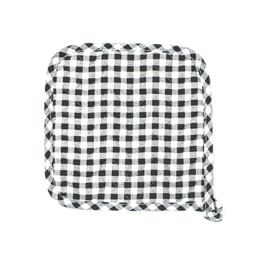 Better Houseware Gingham Pot Holder, Black, (1583/E)