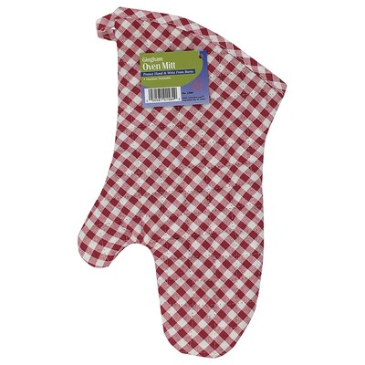 Better Houseware Gingham Pot and Oven Mitt, Red, (1584/R)