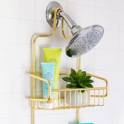 Better Houseware Rustproof Extra-Large Shower Caddy, Gold (886.2)