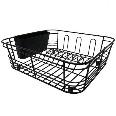 Better Houseware Coated-Steel Dish Drainer 2-Piece, Black (1420/E)