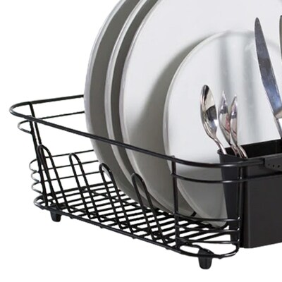 Better Houseware Coated-Steel Dish Drainer 2-Piece, Black (1420/E)