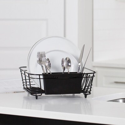 Better Houseware Coated-Steel Dish Drainer 2-Piece, Black (1420/E)