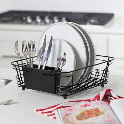 Better Houseware Coated-Steel Dish Drainer 2-Piece, Black (1420/E)
