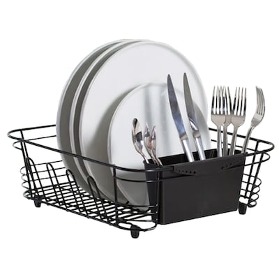 Better Houseware Coated-Steel Dish Drainer 2-Piece, Black (1420/E)