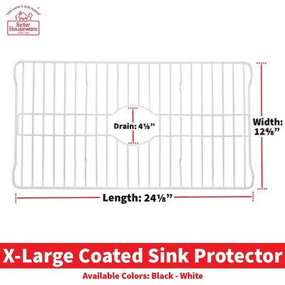Better Houseware Coated-Steel Extra-Large Sink Protector, White (BTH1424W)