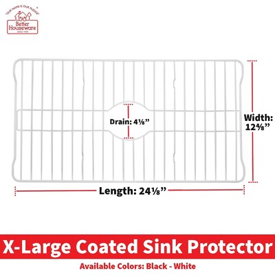 Better Houseware Coated-Steel Extra-Large Sink Protector, White (BTH1424W)