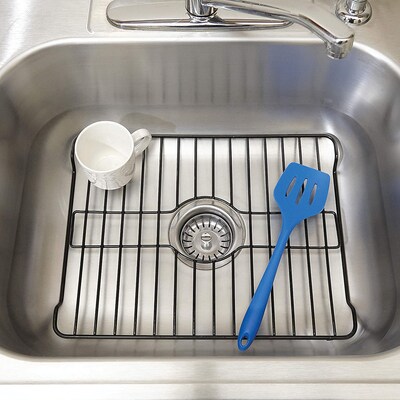 Better Houseware Coated-Steel Small Sink Protector, Black (1485/E)