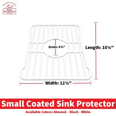 Better Houseware Coated-Steel Small Sink Protector, White (1485/W)