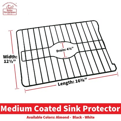 Better Houseware Coated-Stel Medium Sink Protector, Black (1486/E)