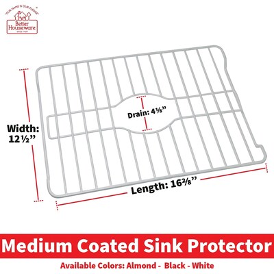 Better Houseware Coated-Steel Medium Sink Protector, White (1486/W)