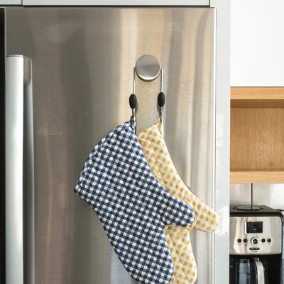 Better Houseware Stainless Steel Magnetic Double Hook, Silver (2412)