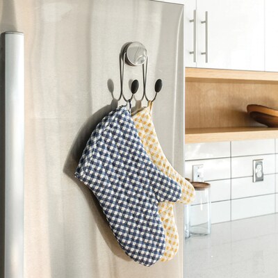 Better Houseware Stainless Steel Magnetic Double Hook, Silver (2412)