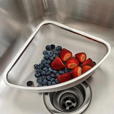 Better Houseware Stainless Steel Mesh Corner Sink Strainer, Silver (725)