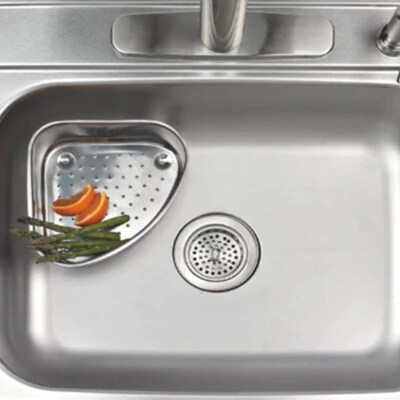Better Houseware Stainless Steel Corner Sink Strainer, Silver (726)