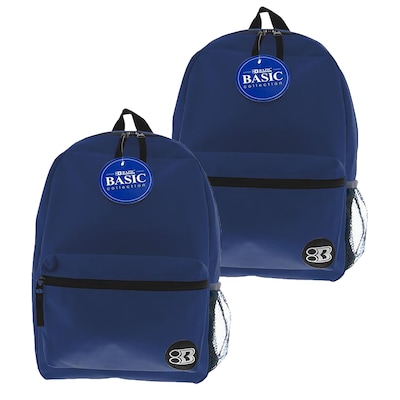 Bazic Basic Laptop Backpack, Medium, Navy Blue, 2/Pack (BAZ1040-2)