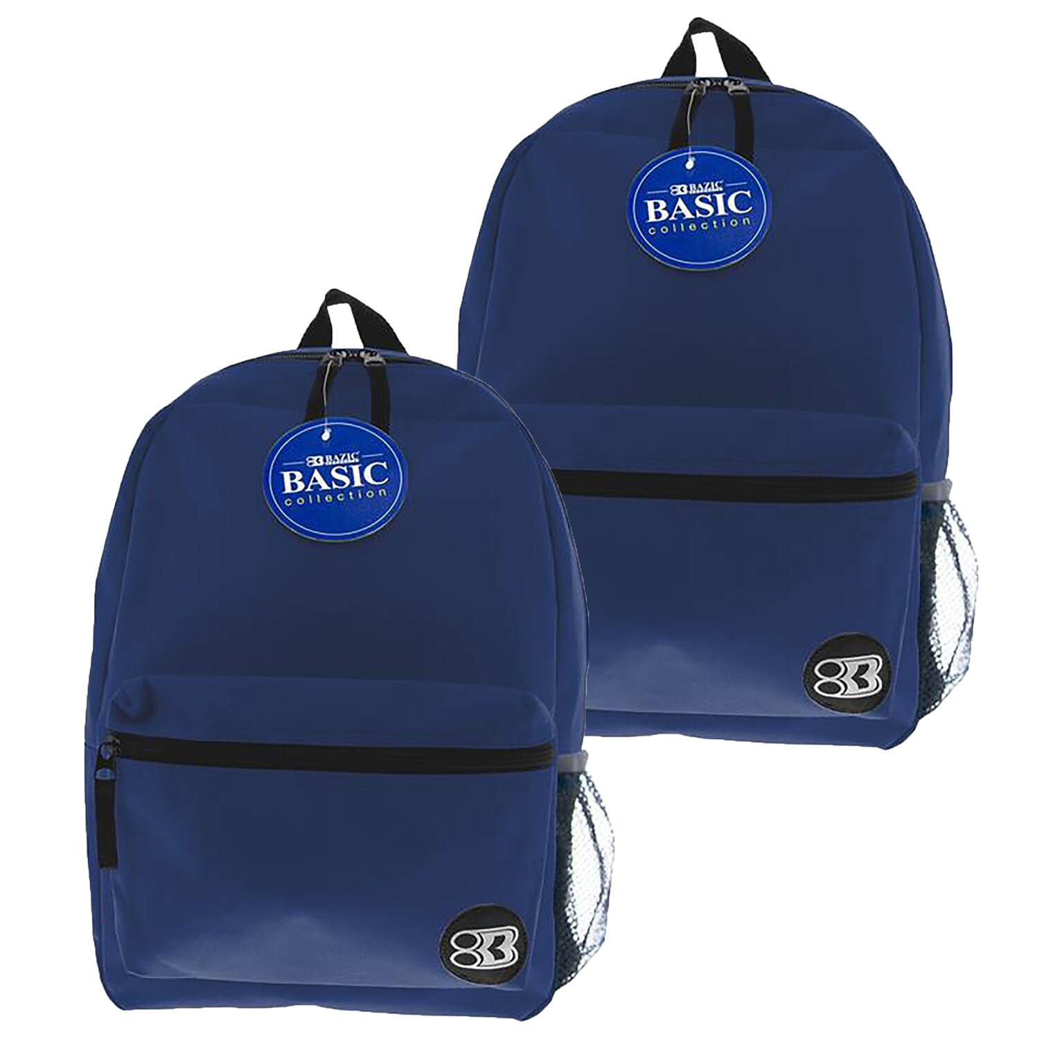Bazic Basic Laptop Backpack, Medium, Navy Blue, 2/Pack (BAZ1040-2)