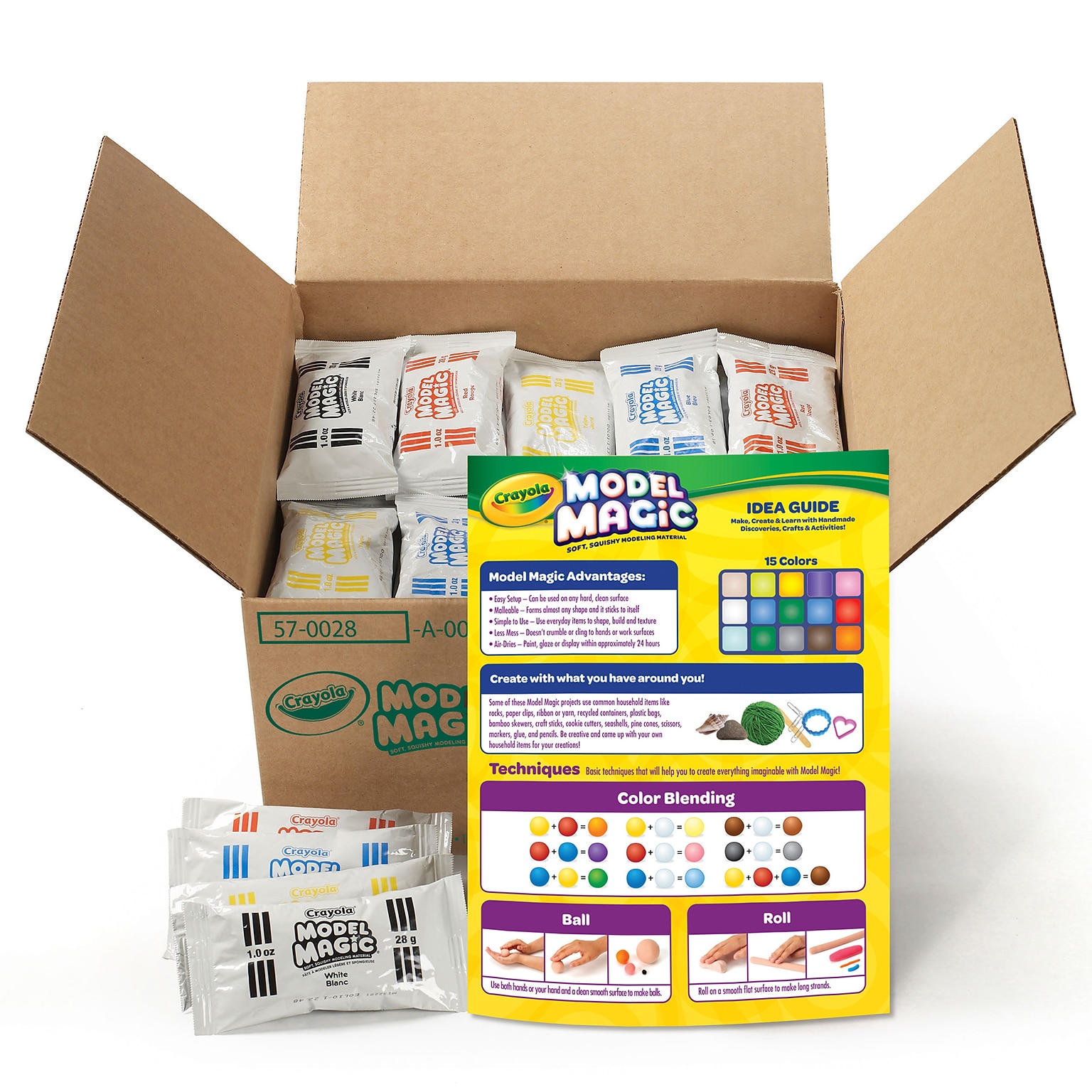 Crayola® Model Magic Variety Pack, 15 Fun Colors, 1 oz Bags, Pack of 30 (BIN570028)