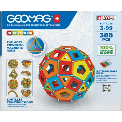 Geomag Supercolor Panels Building Sets, 388 Pieces/Pack (GMW193)