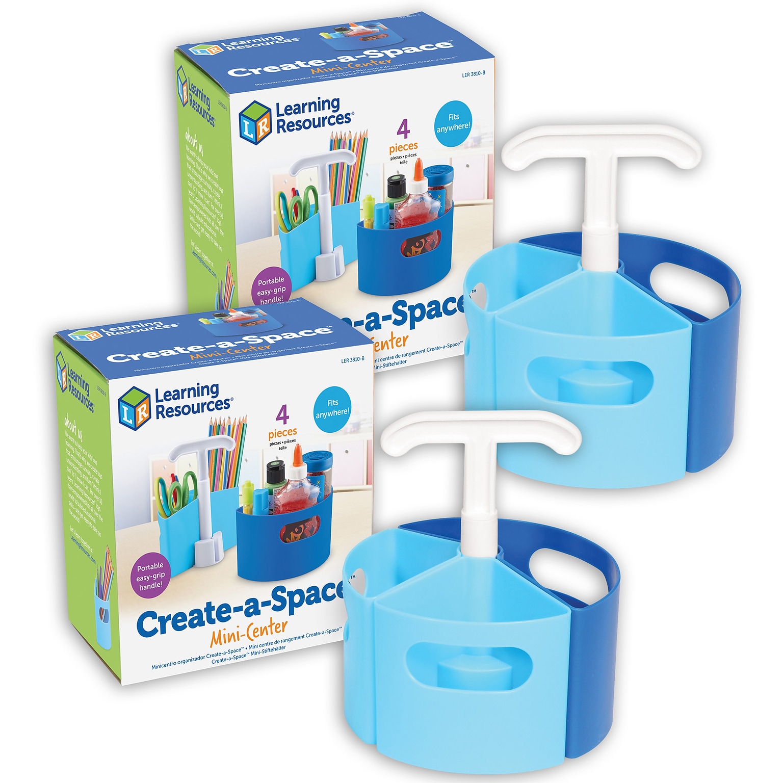 Learning Resources Create A Space Plastic Organizer Kits, Blue (LER3810B)