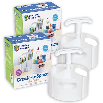 Learning Resources Create A Space Plastic Organizer Kits, White (LER3810W)