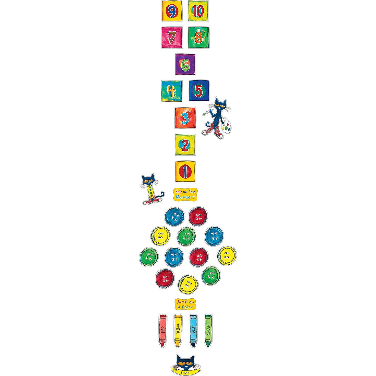 Teacher Created Resources Pete the Cat Numbers and Colors Sensory Path, 31 Pieces (TCR77541)