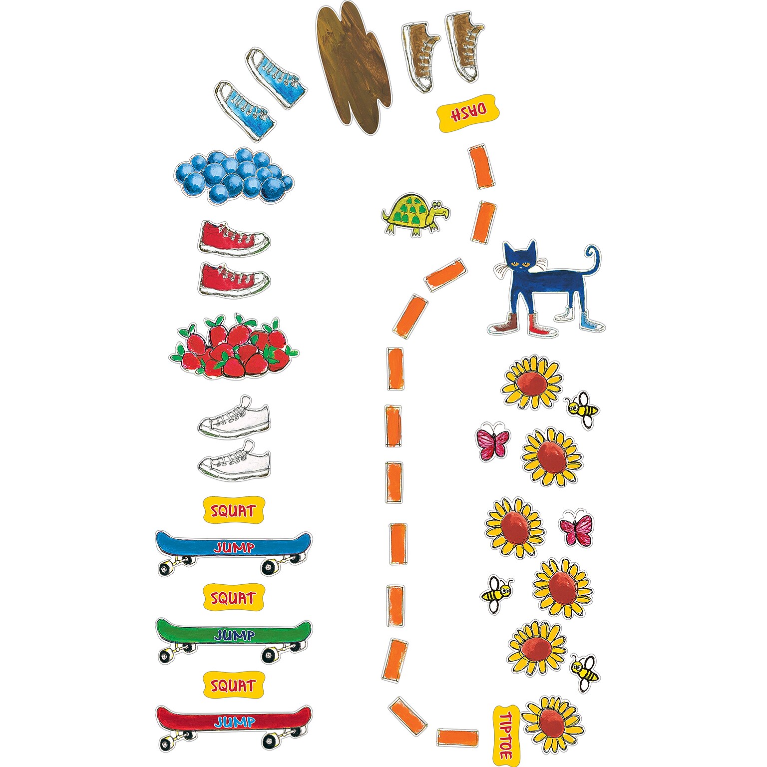 Teacher Created Resources Pete the Cat My Groovy Shoes Sensory Path, 44 Pieces (TCR77542)