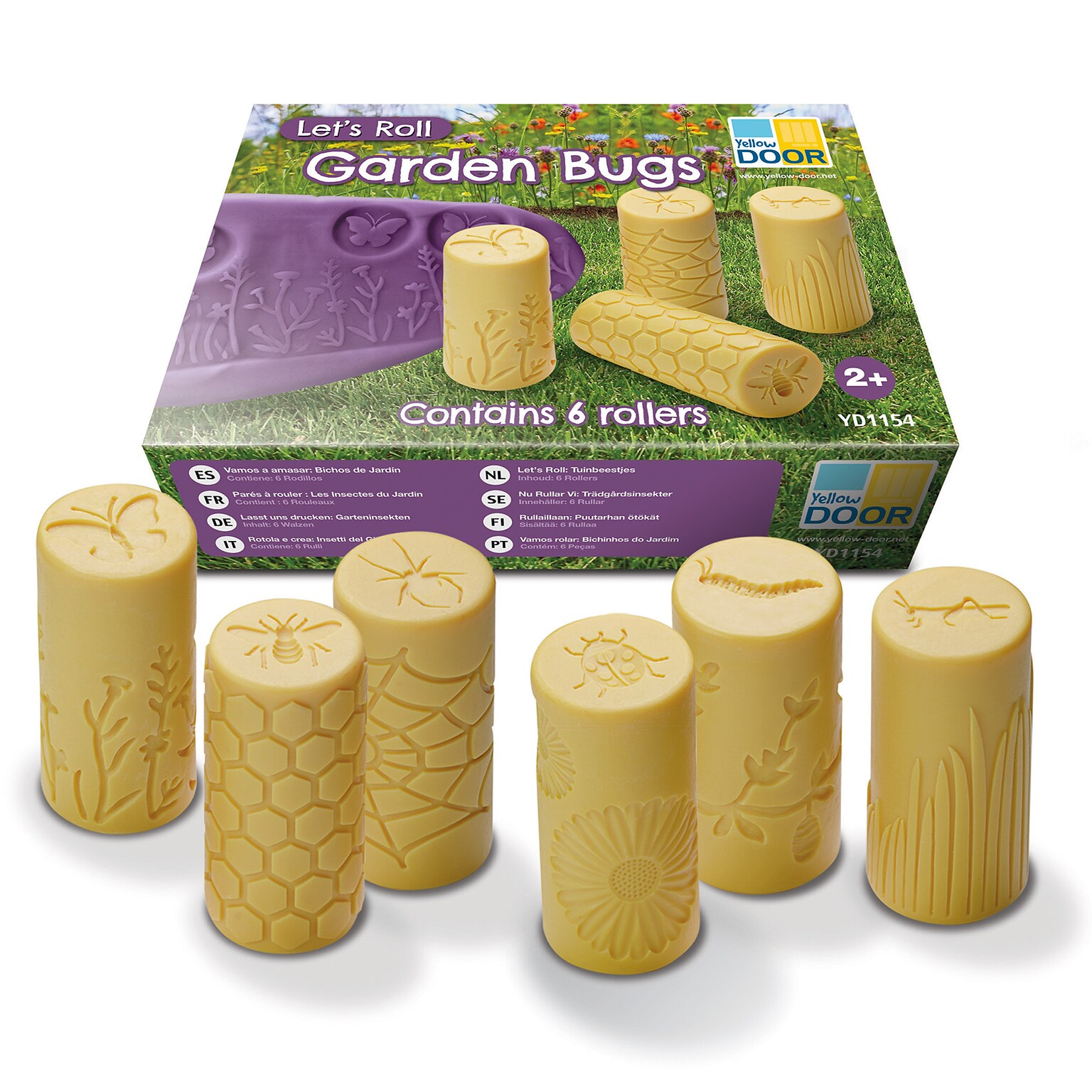 Yellow Door Lets Roll Garden Bugs Clay Rollers, Yellow, Set of 6 (YUS1154)