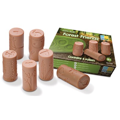 Yellow Door Lets Roll Forest Friends Clay Rollers, Brown, Set of 6 (YUS1155)