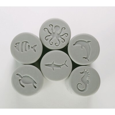 Yellow Door Let's Roll Ocean Life Clay Rollers, Gray, Set of 6 (YUS1156)